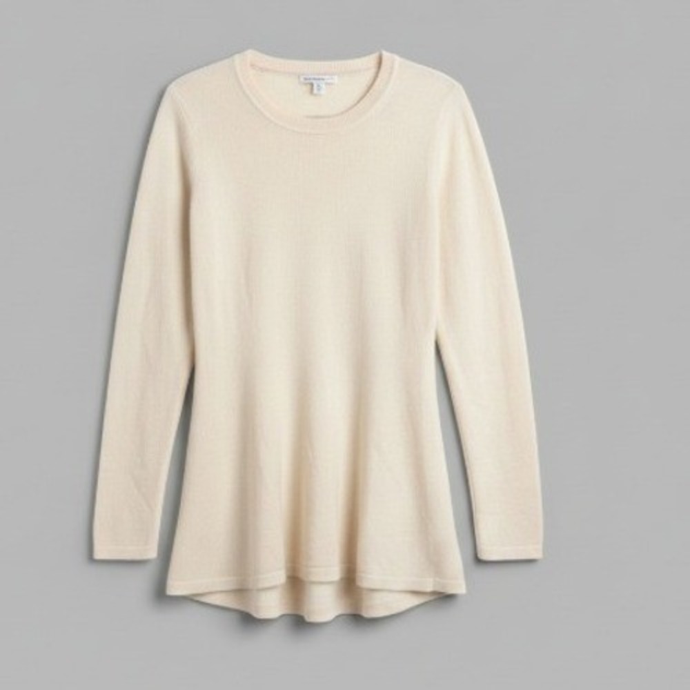 Isaac Mizrahi Cashmere Sweater‎ Ivory Minimalist Capsule Soft Girl Neutral XXS